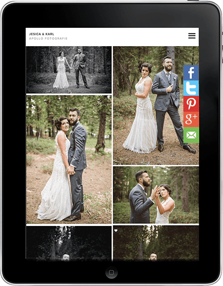 wedding photography gallery on tablet