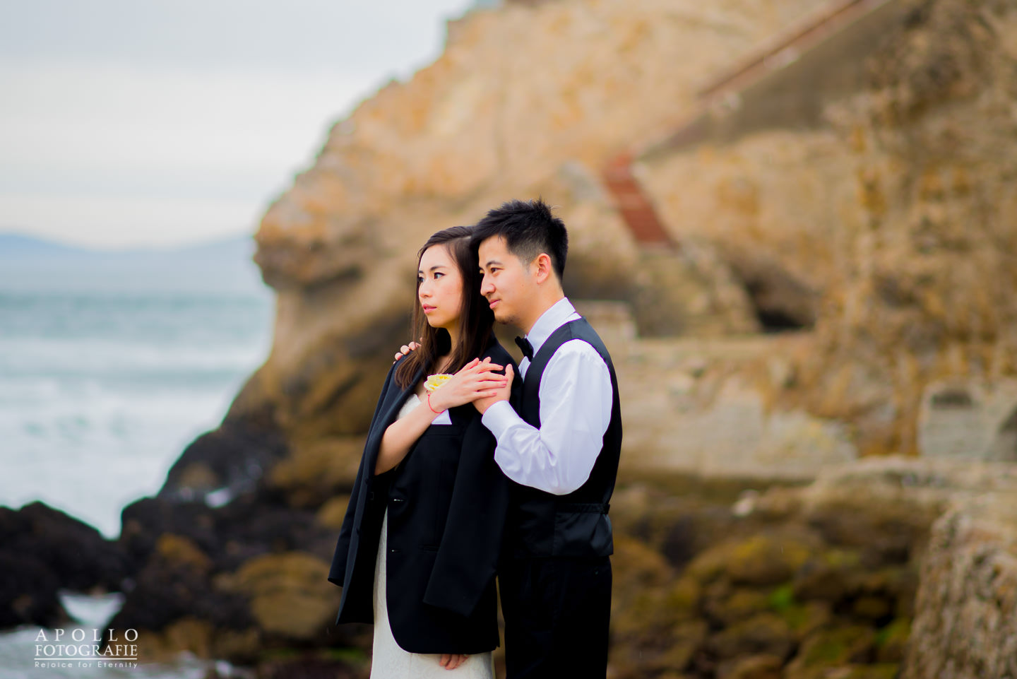 sf beach wedding portraits