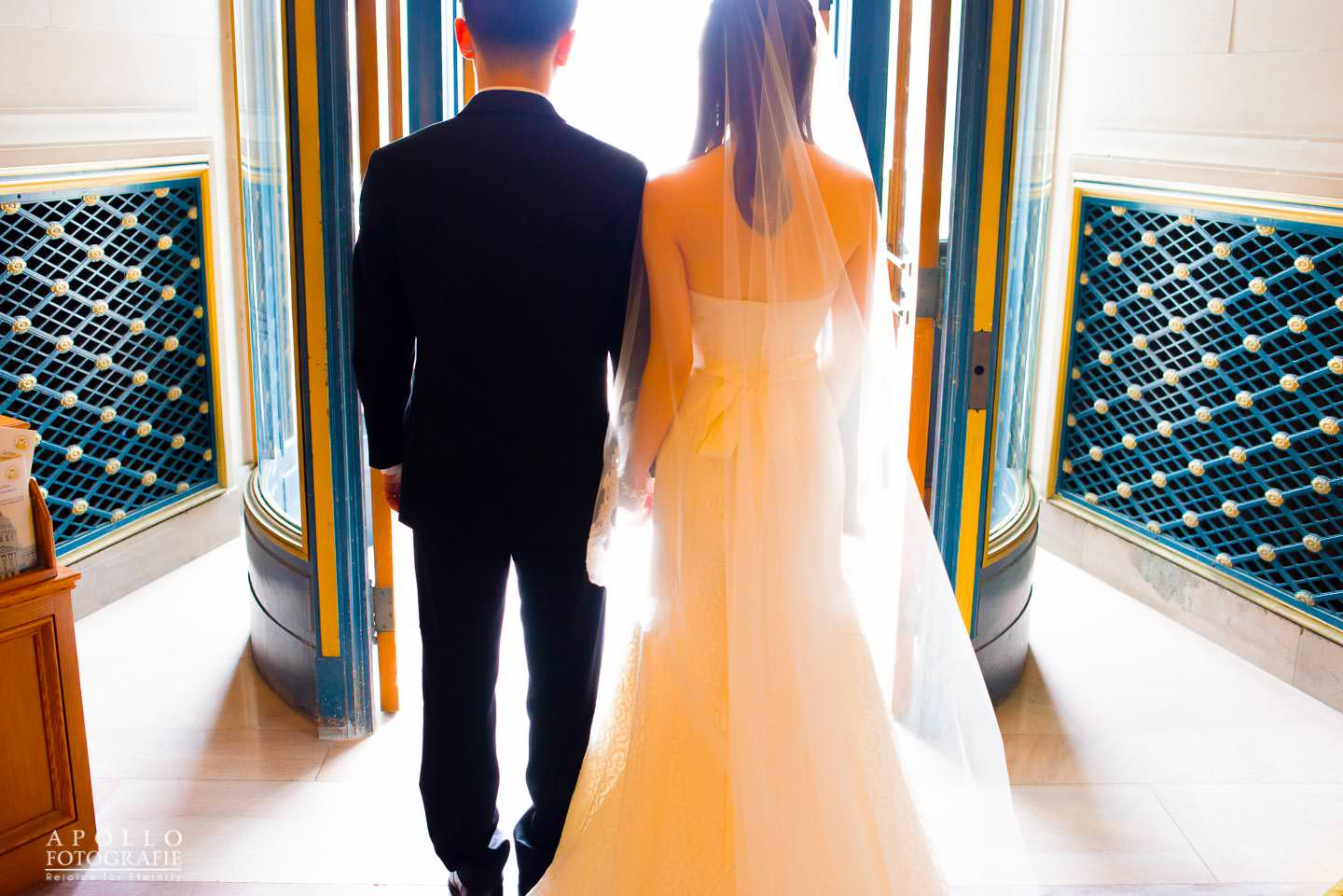 city hall bride and groom