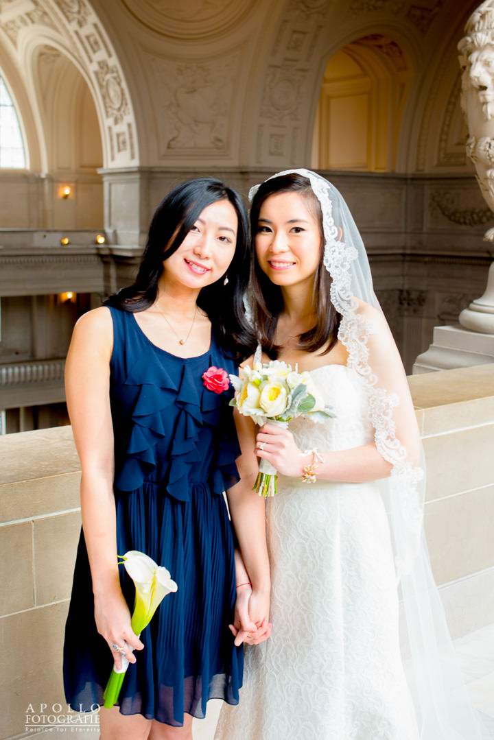 bride and bridesmaid