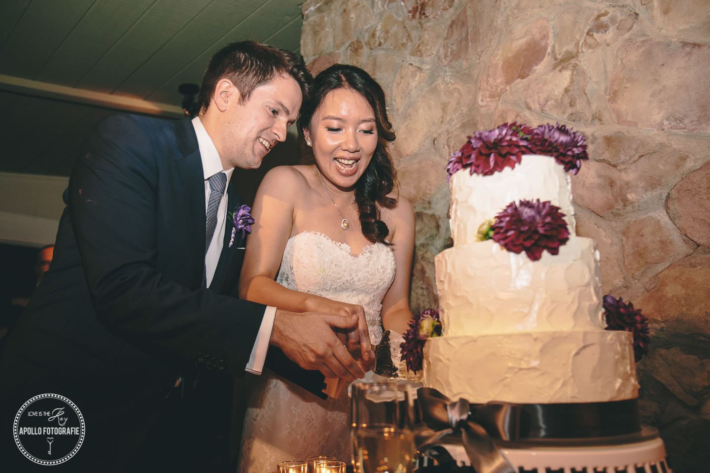 cutting the cake