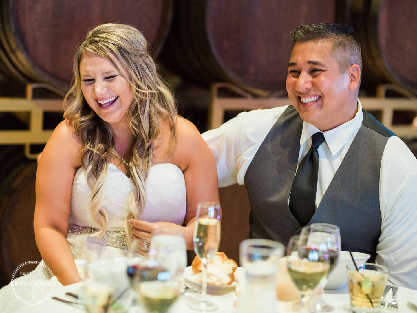 bride and groom table